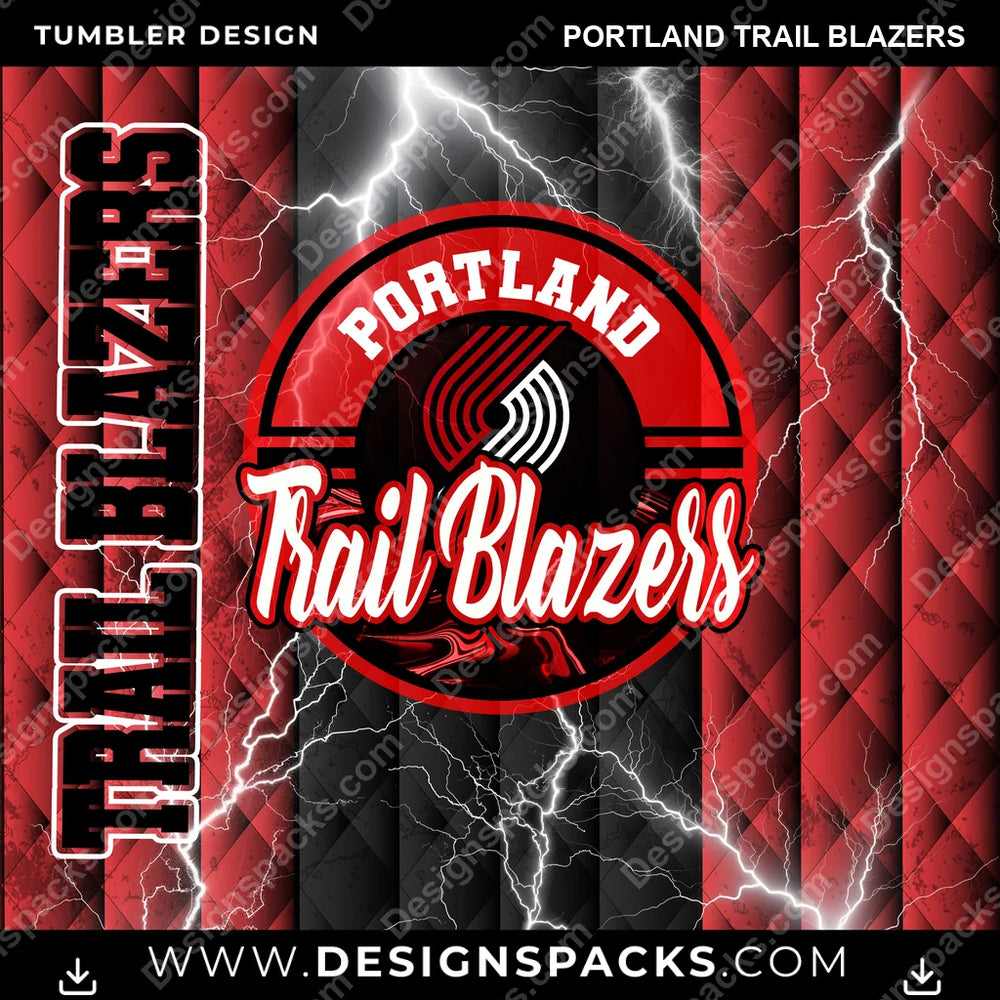 Basketball Diamond Portland Trail Blazers NBA Basketball Tumbler Digital Wrap Design Download