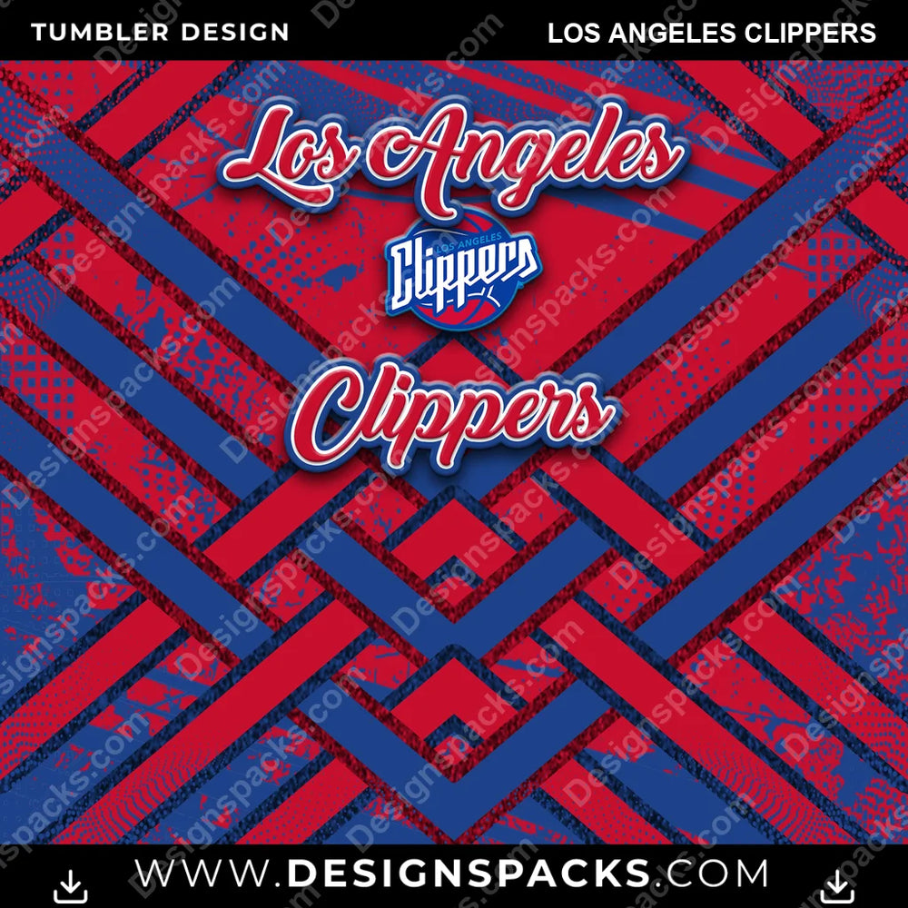 Basketball Glitter Stripe Los Angeles Clippers NBA Basketball Tumbler Digital Wrap Design Download