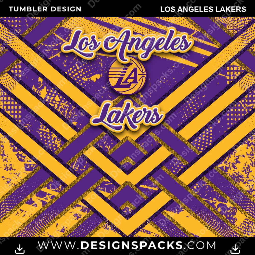 Basketball Glitter Stripe Los Angeles Lakers NBA Basketball Tumbler Digital Wrap Design Download