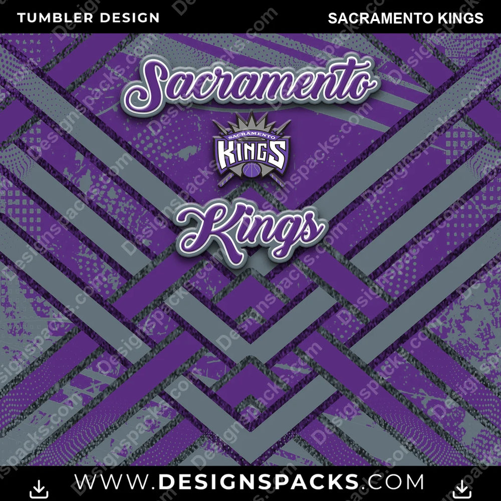 Basketball Glitter Stripe Sacramento Kings NBA Basketball Tumbler Digital Wrap Design Download