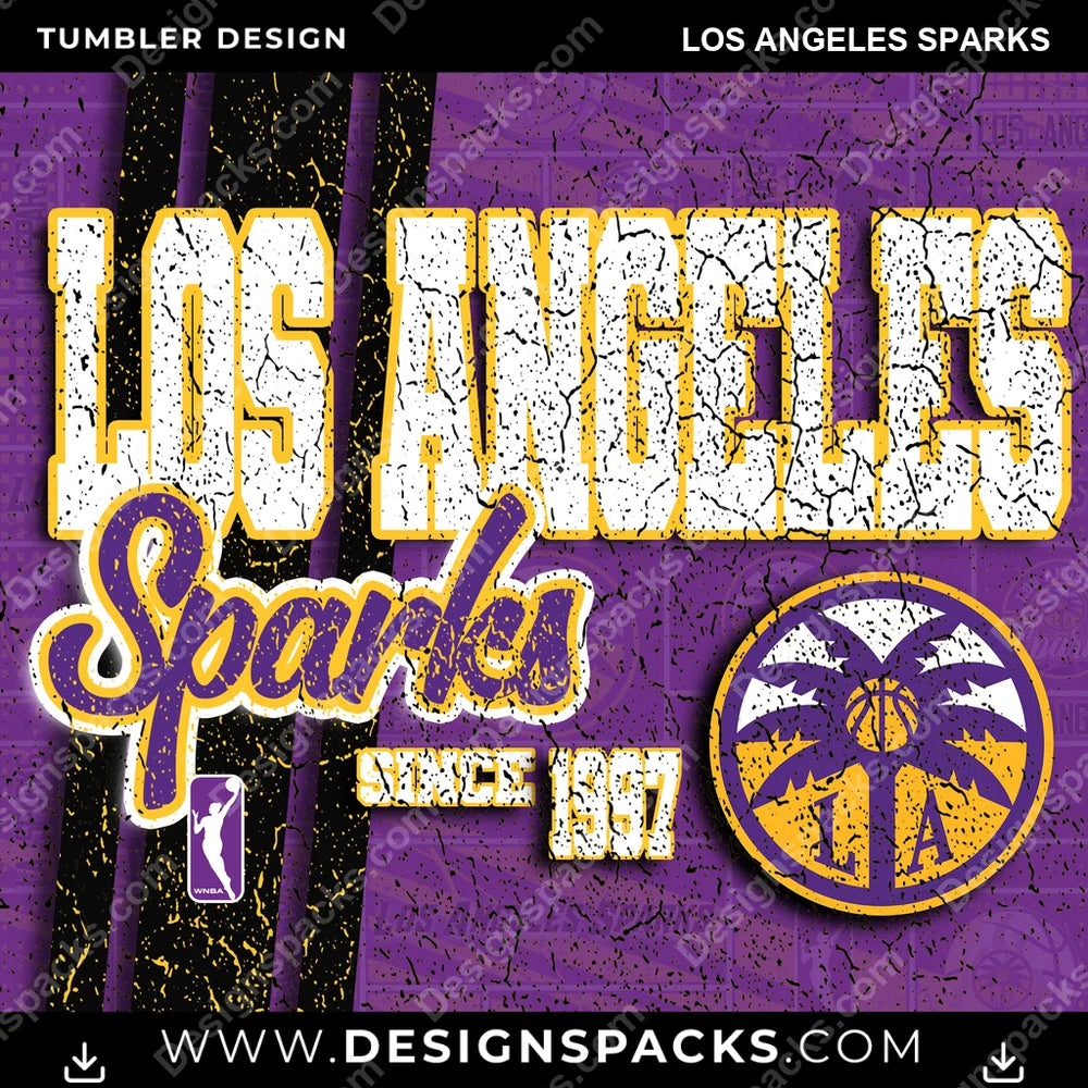 Basketball Grunge Los Angeles Sparks NBA Basketball Tumbler Digital Wrap Design Download