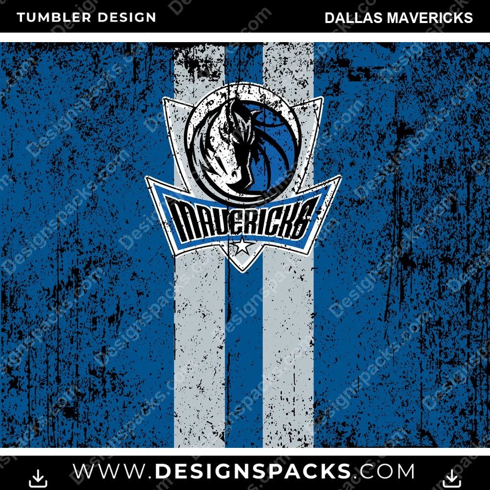Basketball Grunge Style Dallas Mavericks NBA Basketball Tumbler Digital Wrap Design Download