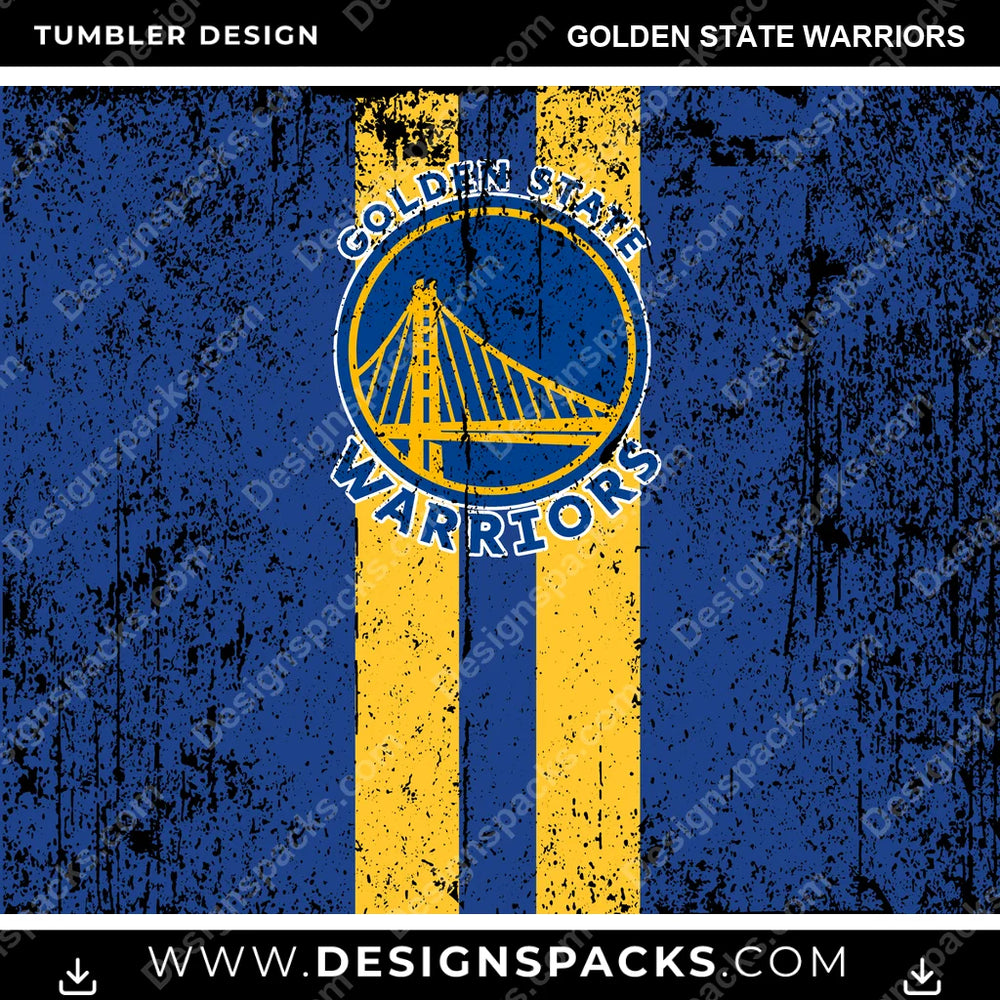 Basketball Grunge Style Golden State Warriors NBA Basketball Tumbler Digital Wrap Design Download