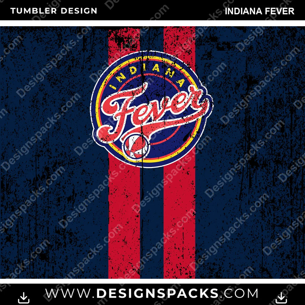 Basketball Grunge Style Indiana Fever NBA Basketball Tumbler Digital Wrap Design Download