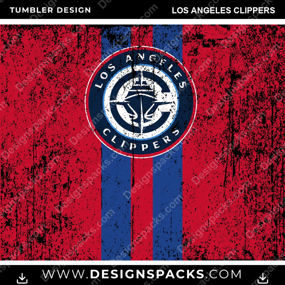 Basketball Grunge Style Los Angeles Clippers NBA Basketball Tumbler Digital Wrap Design Download