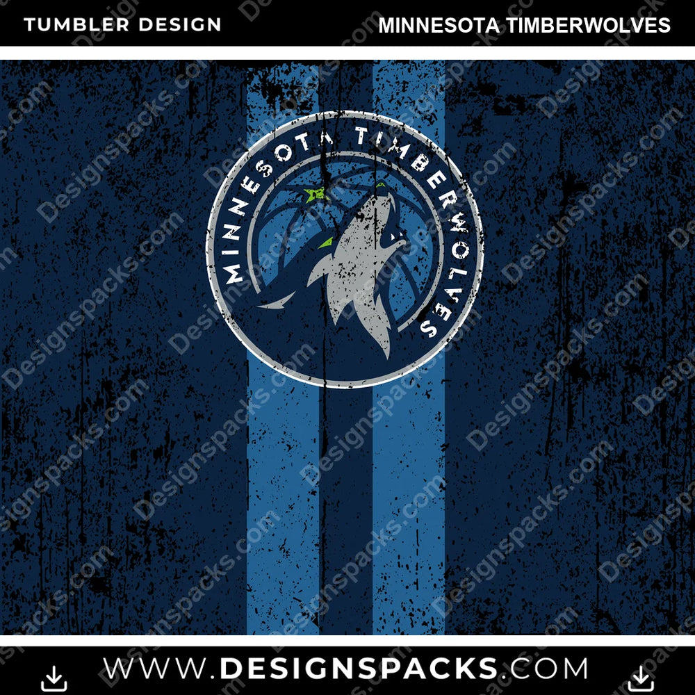 Basketball Grunge Style Minnesota Timberwolves NBA Basketball Tumbler Digital Wrap Design Download