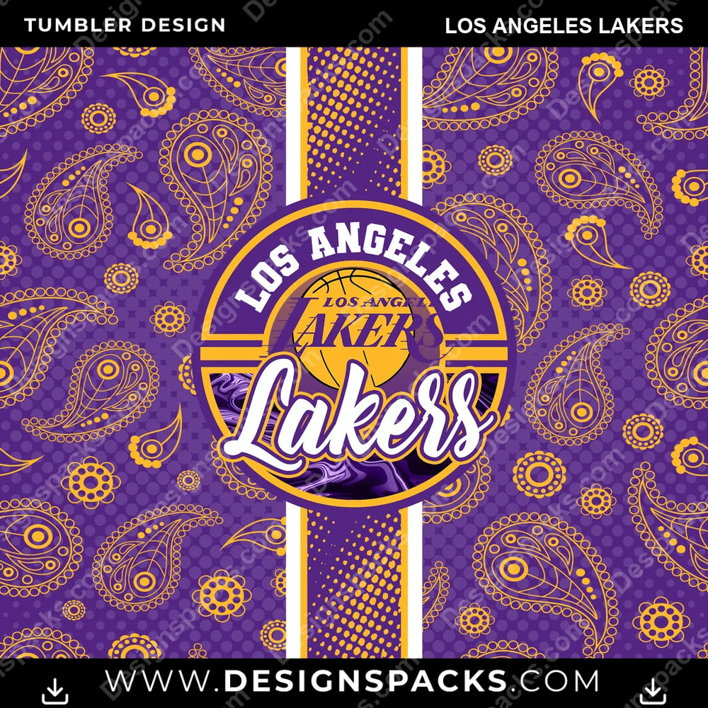 Basketball Handkerchief Los Angeles Lakers NBA Basketball Tumbler Digital Wrap Design Download