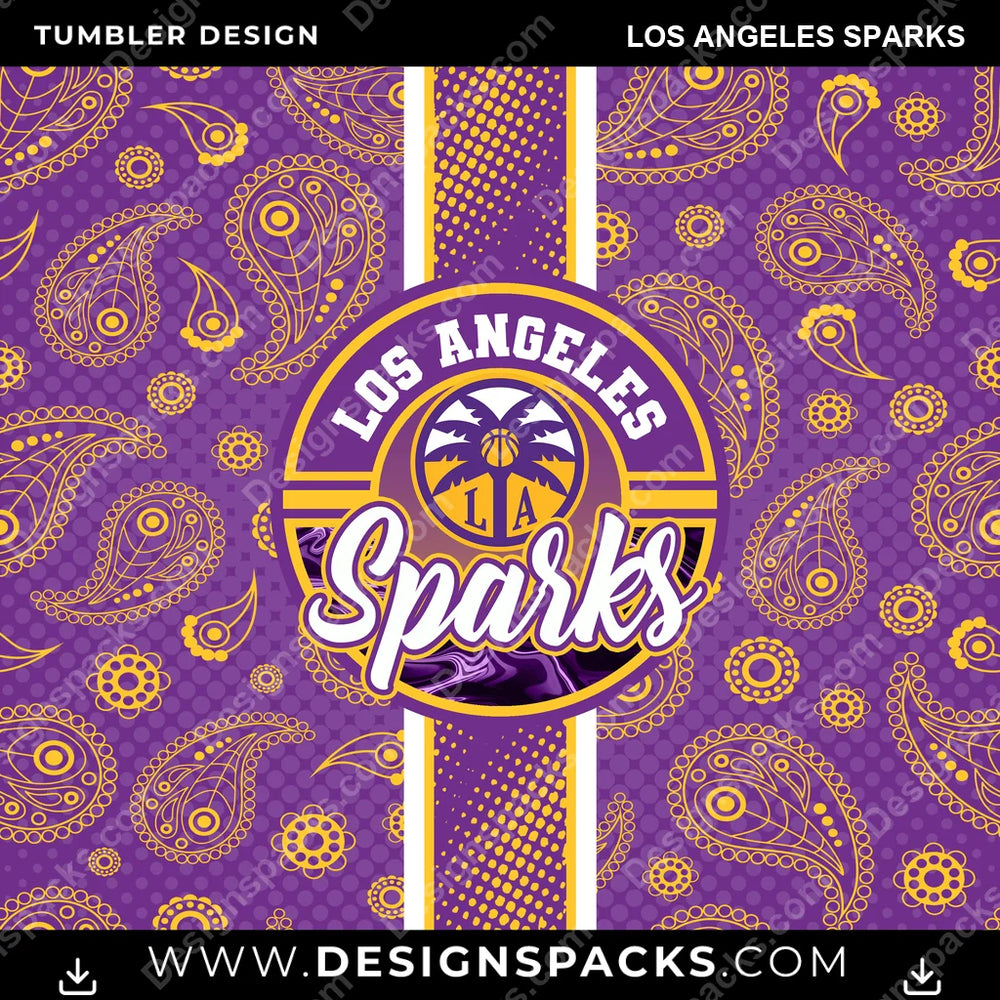 Basketball Handkerchief Los Angeles Sparks NBA Basketball Tumbler Digital Wrap Design Download