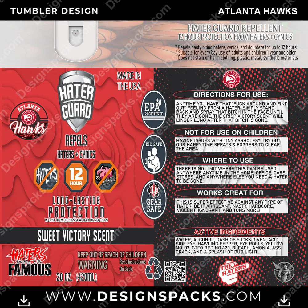 Basketball Hater Guard Atlanta Hawks NBA Basketball Tumbler Digital Wrap Design Download