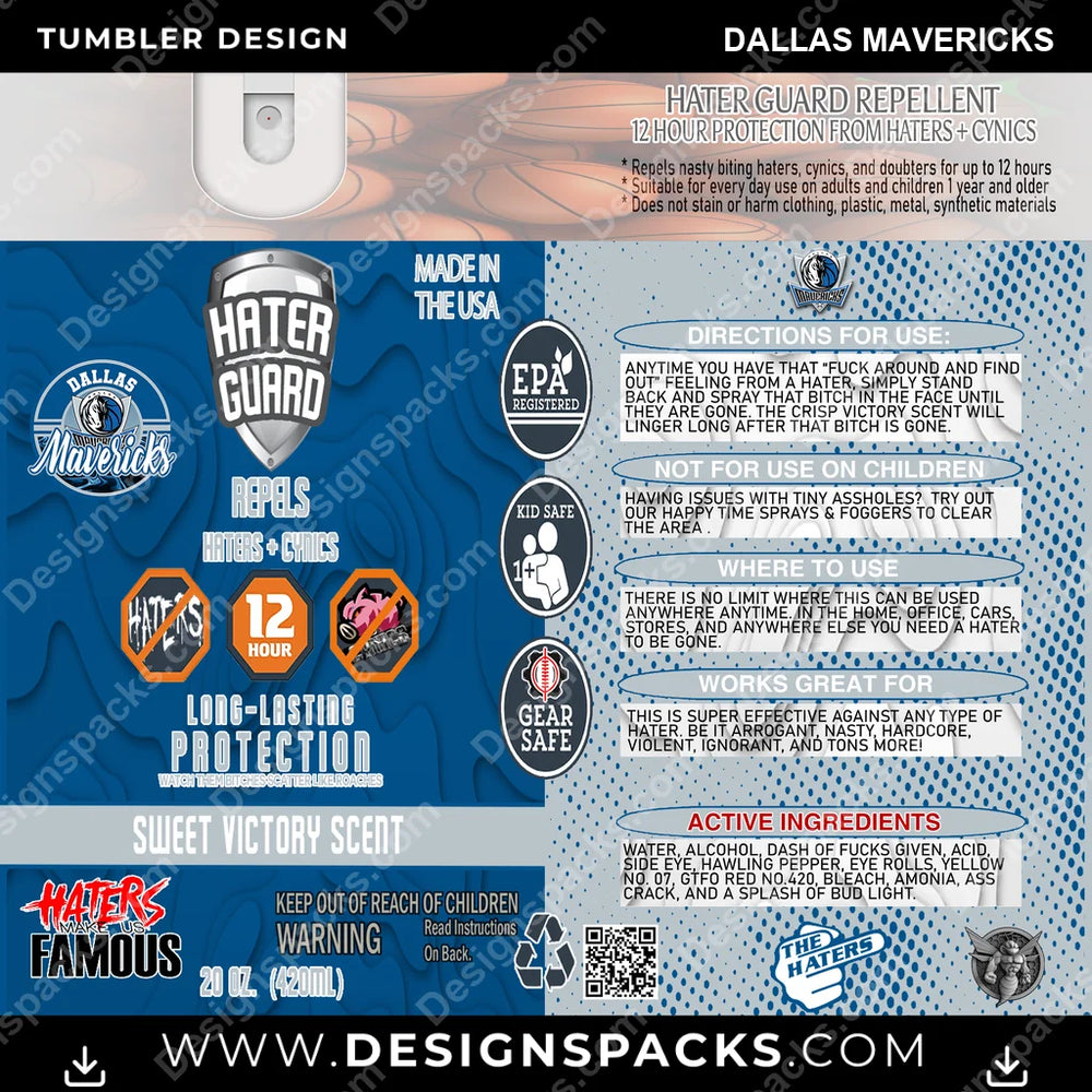Basketball Hater Guard Dallas Mavericks NBA Basketball Tumbler Digital Wrap Design Download