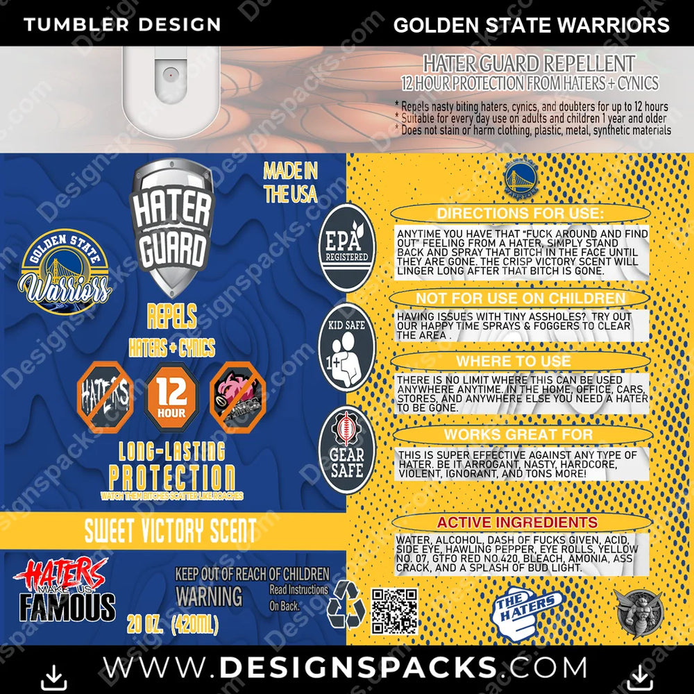 Basketball Hater Guard Golden State Warriors NBA Basketball Tumbler Digital Wrap Design Download