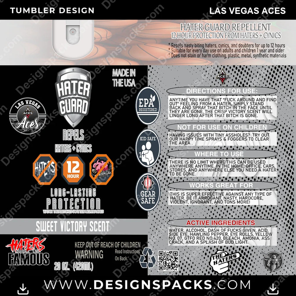 Basketball Hater Guard Las Vegas Aces NBA Basketball Tumbler Digital Wrap Design Download