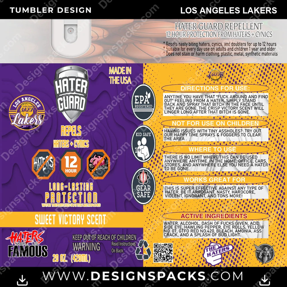 Basketball Hater Guard Los Angeles Lakers NBA Basketball Tumbler Digital Wrap Design Download