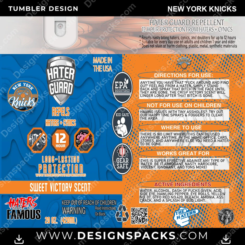 Basketball Hater Guard New York Knicks NBA Basketball Tumbler Digital Wrap Design Download