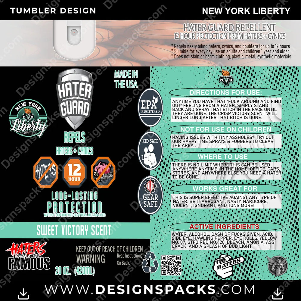 Basketball Hater Guard New York Liberty NBA Basketball Tumbler Digital Wrap Design Download