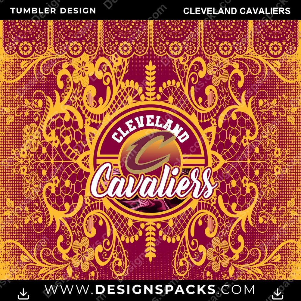 Basketball Lace & Logo Cleveland Cavaliers NBA Basketball Tumbler Digital Wrap Design Download