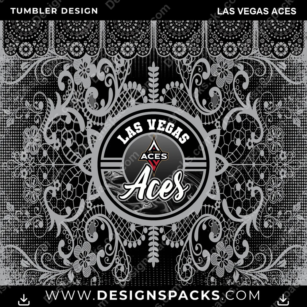 Basketball Lace & Logo Las Vegas Aces NBA Basketball Tumbler Digital Wrap Design Download