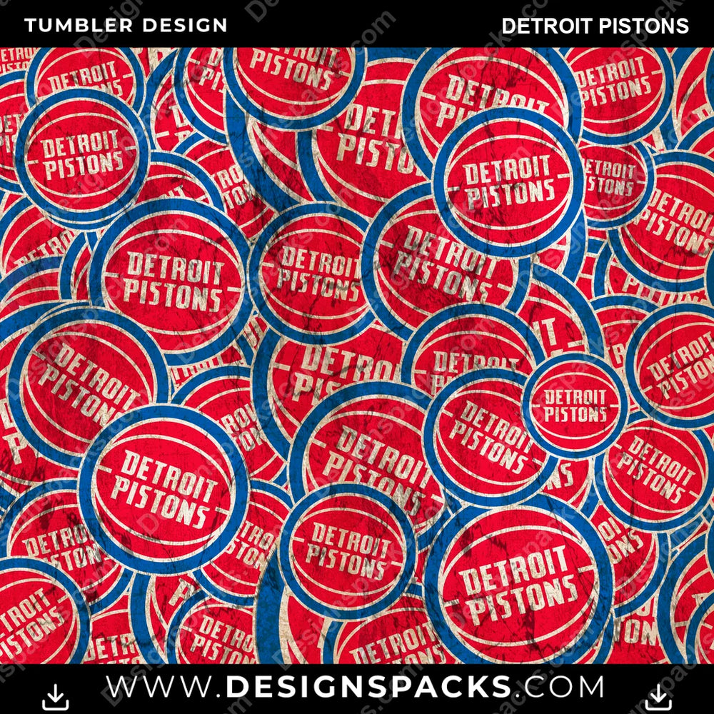 Basketball Logo BG Detroit Pistons NBA Basketball Tumbler Digital Wrap Design Download