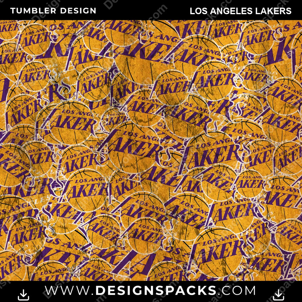 Basketball Logo BG Los Angeles Lakers NBA Basketball Tumbler Digital Wrap Design Download