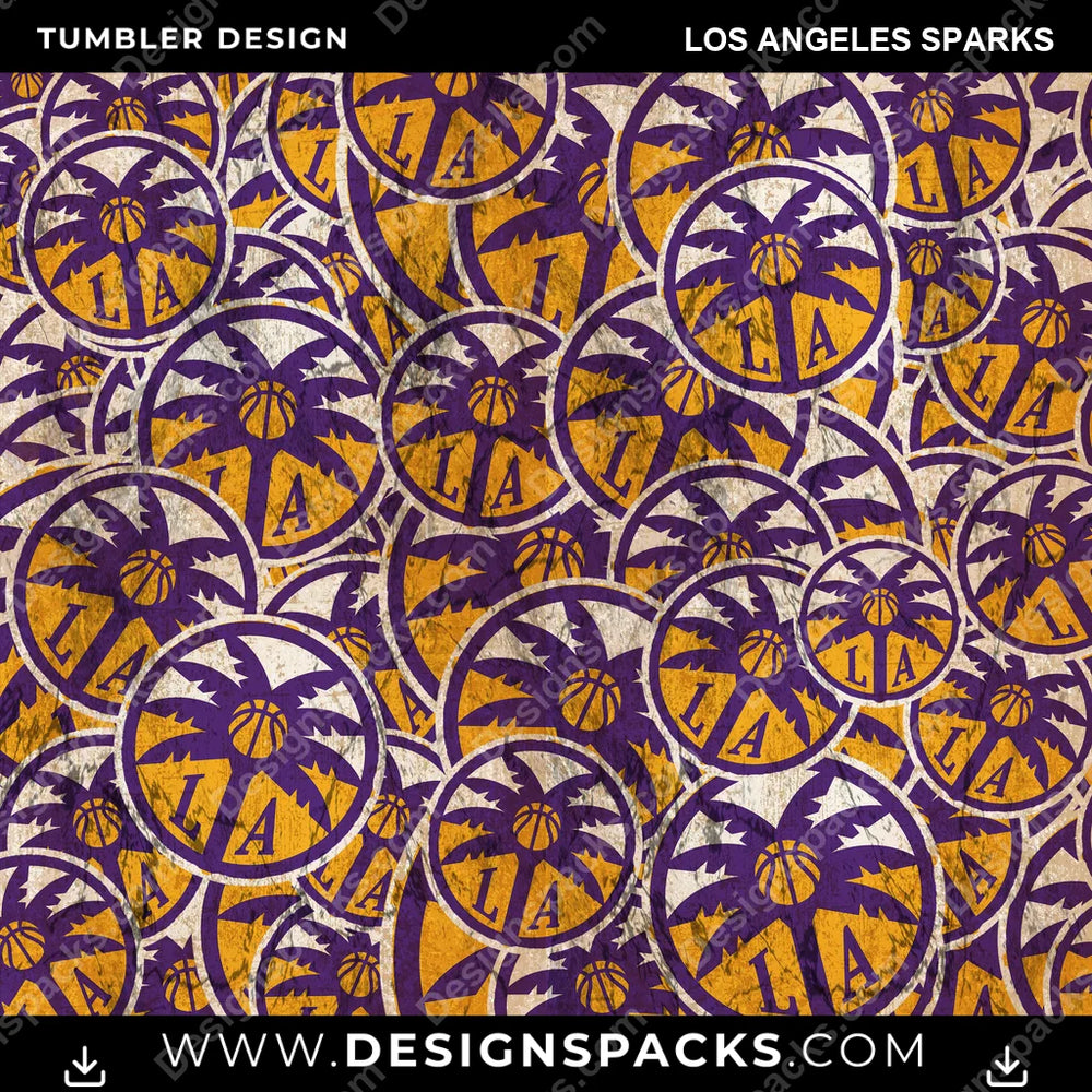 Basketball Logo BG Los Angeles Sparks NBA Basketball Tumbler Digital Wrap Design Download