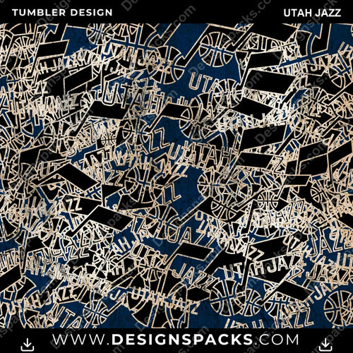 Basketball Logo BG Utah Jazz Tumbler Digital Wrap Design