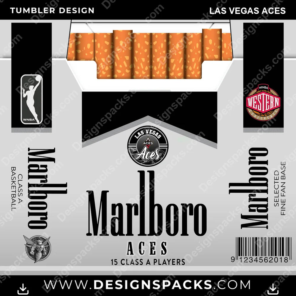 Basketball Marlboro Las Vegas Aces NBA Basketball Tumbler Digital Wrap Design Download