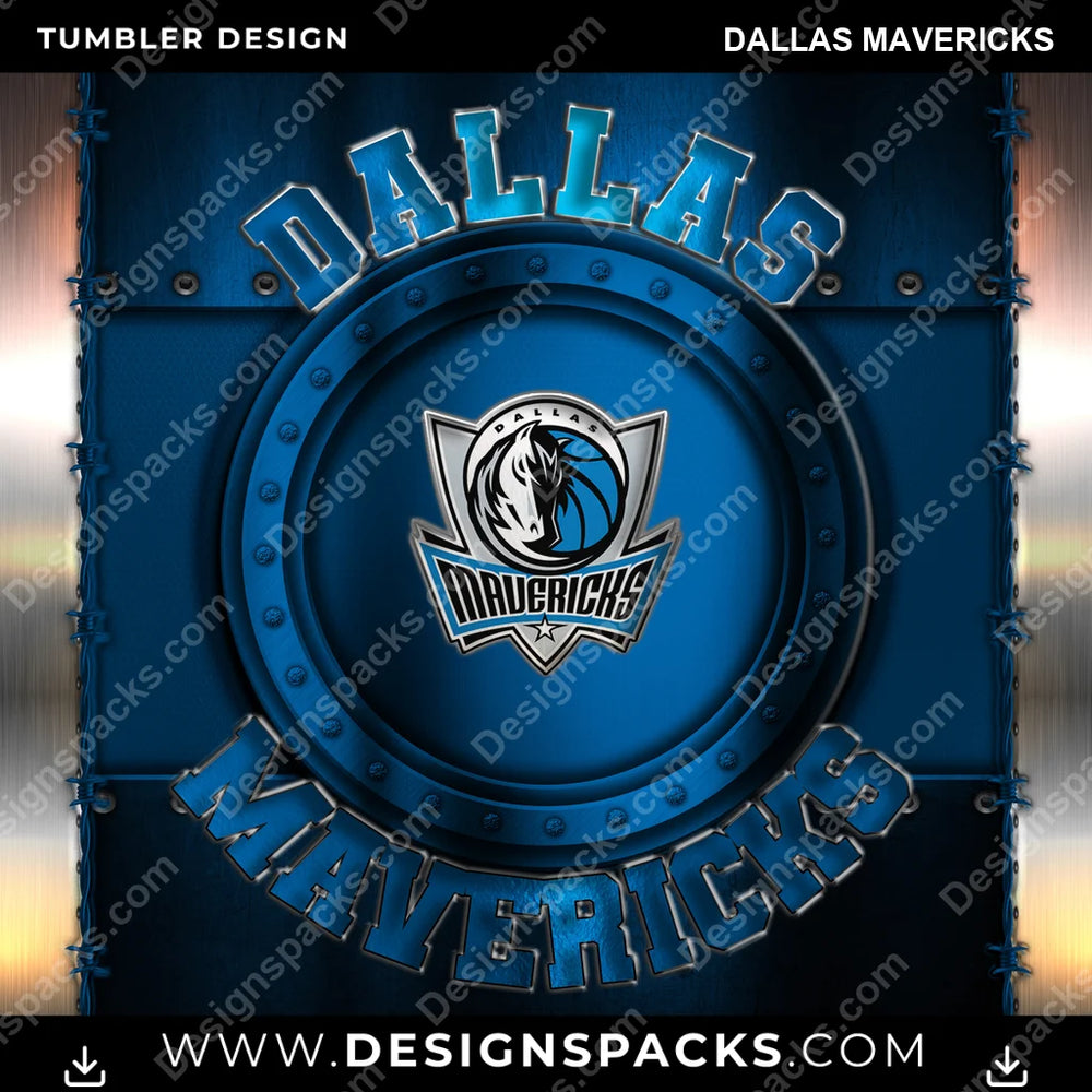 Basketball Metal Dallas Mavericks NBA Basketball Tumbler Digital Wrap Design Download