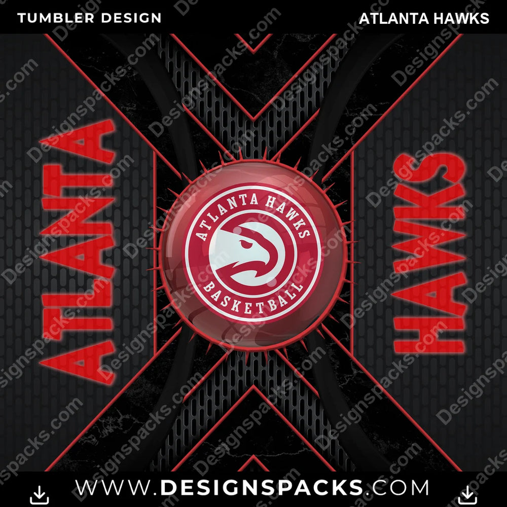 Basketball Metal Grating Atlanta Hawks NBA Basketball Tumbler Digital Wrap Design Download