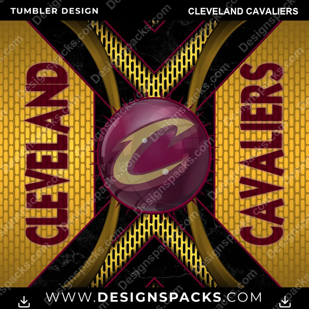 Basketball Metal Grating Cleveland Cavaliers NBA Basketball Tumbler Digital Wrap Design Download