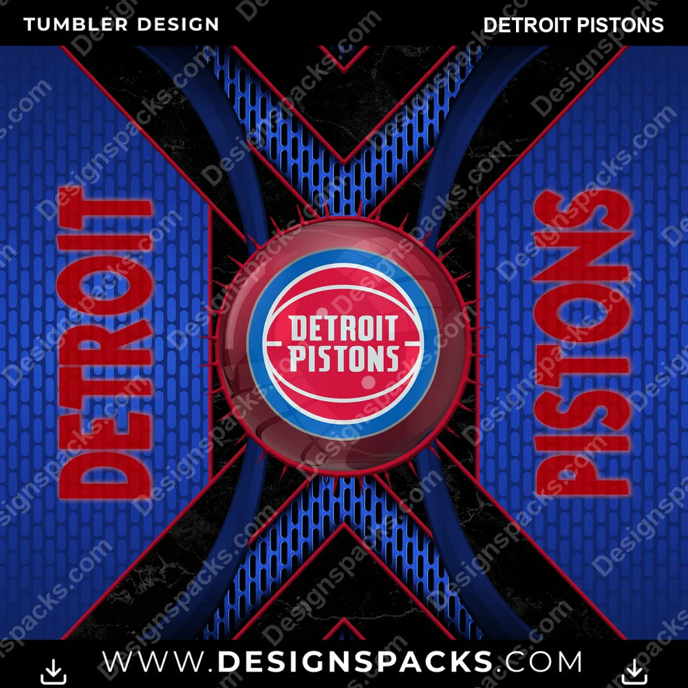 Basketball Metal Grating Detroit Pistons NBA Basketball Tumbler Digital Wrap Design Download