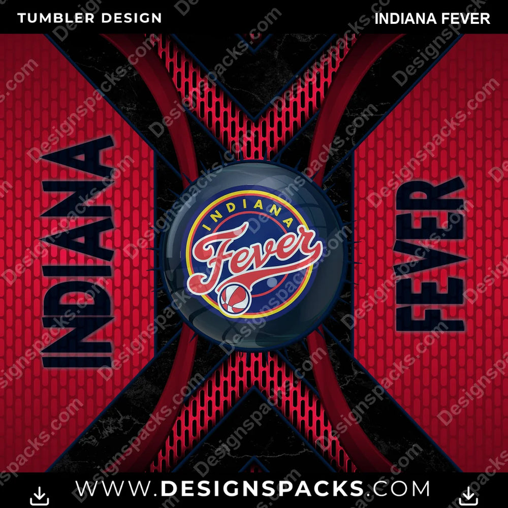 Basketball Metal Grating Indiana Fever NBA Basketball Tumbler Digital Wrap Design Download