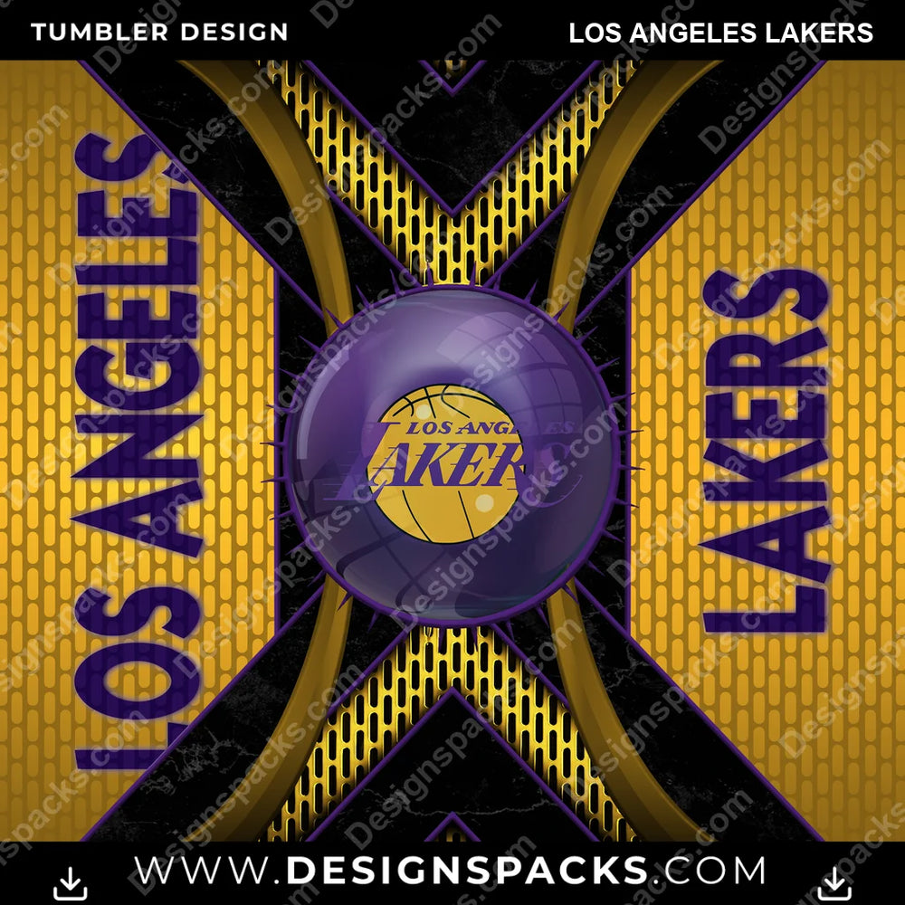 Basketball Metal Grating Los Angeles Lakers NBA Basketball Tumbler Digital Wrap Design Download