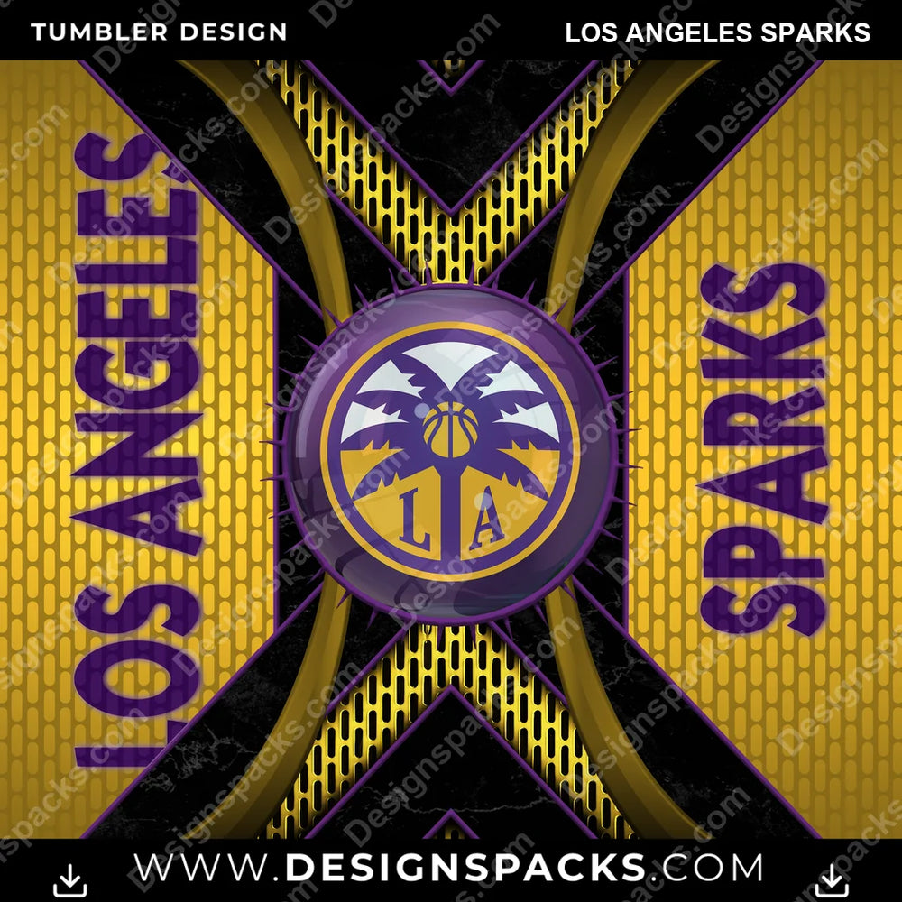 Basketball Metal Grating Los Angeles Sparks NBA Basketball Tumbler Digital Wrap Design Download