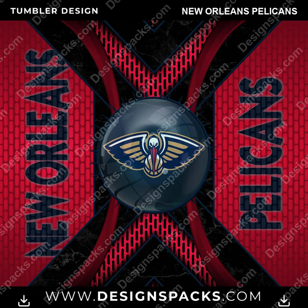 Basketball Metal Grating New Orleans Pelicans NBA Basketball Tumbler Digital Wrap Design Download