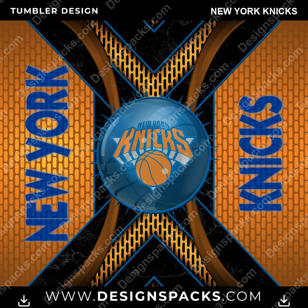 Basketball Metal Grating New York Knicks NBA Basketball Tumbler Digital Wrap Design Download
