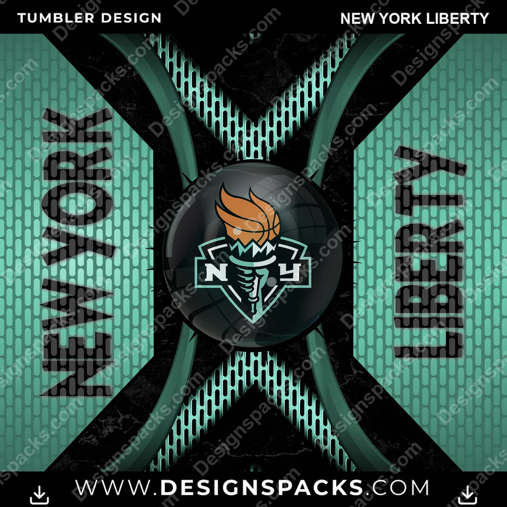 Basketball Metal Grating New York Liberty NBA Basketball Tumbler Digital Wrap Design Download
