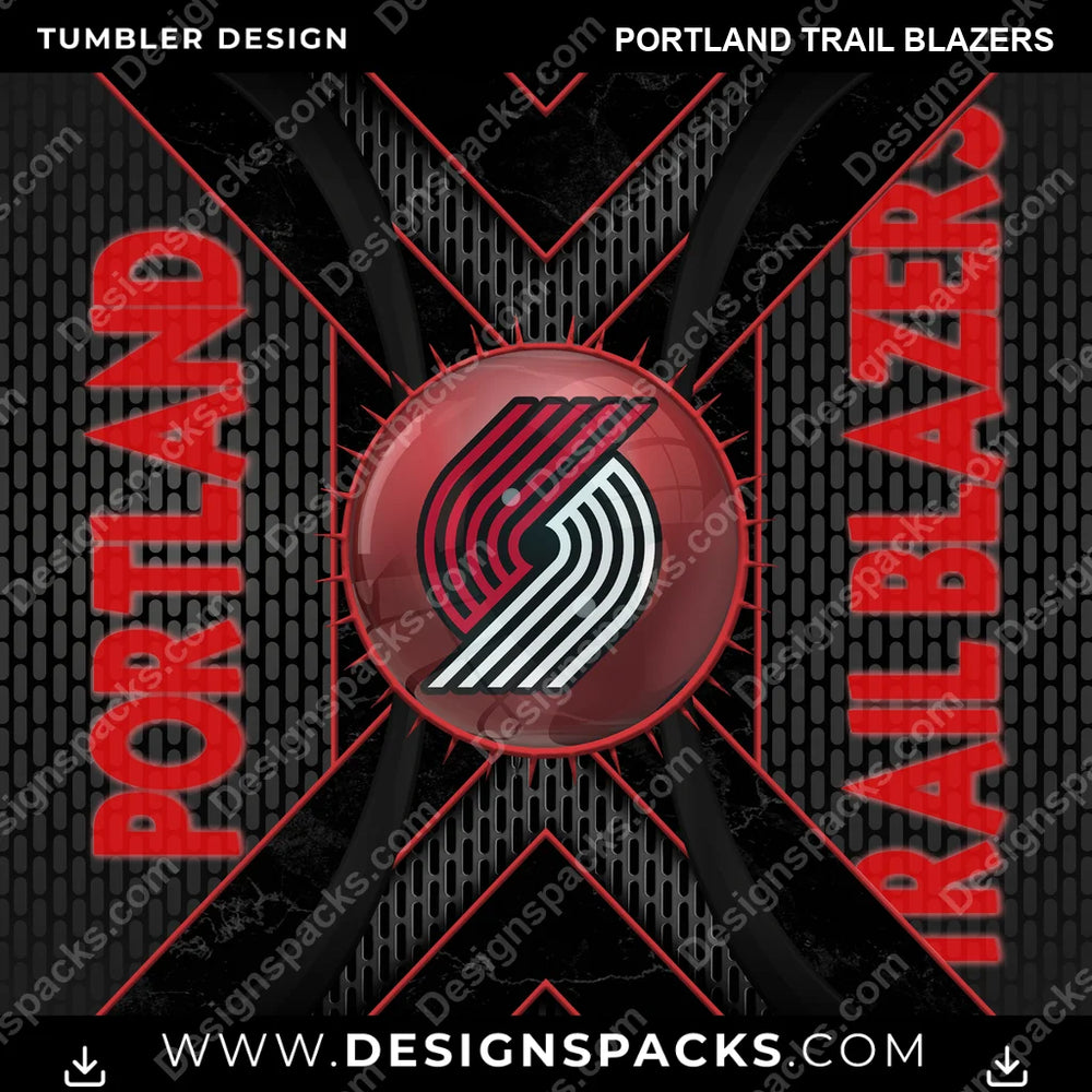 Basketball Metal Grating Portland Trail Blazers NBA Basketball Tumbler Digital Wrap Design Download