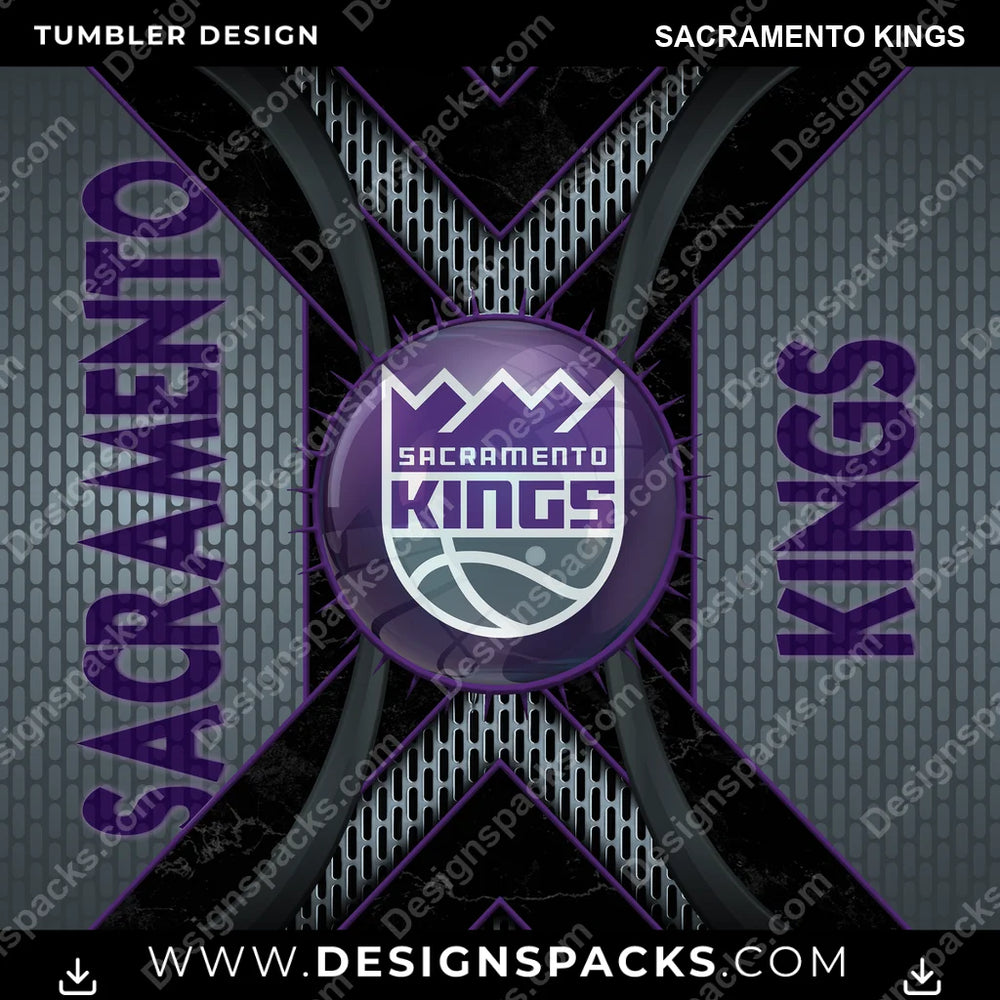 Basketball Metal Grating Sacramento Kings NBA Basketball Tumbler Digital Wrap Design Download