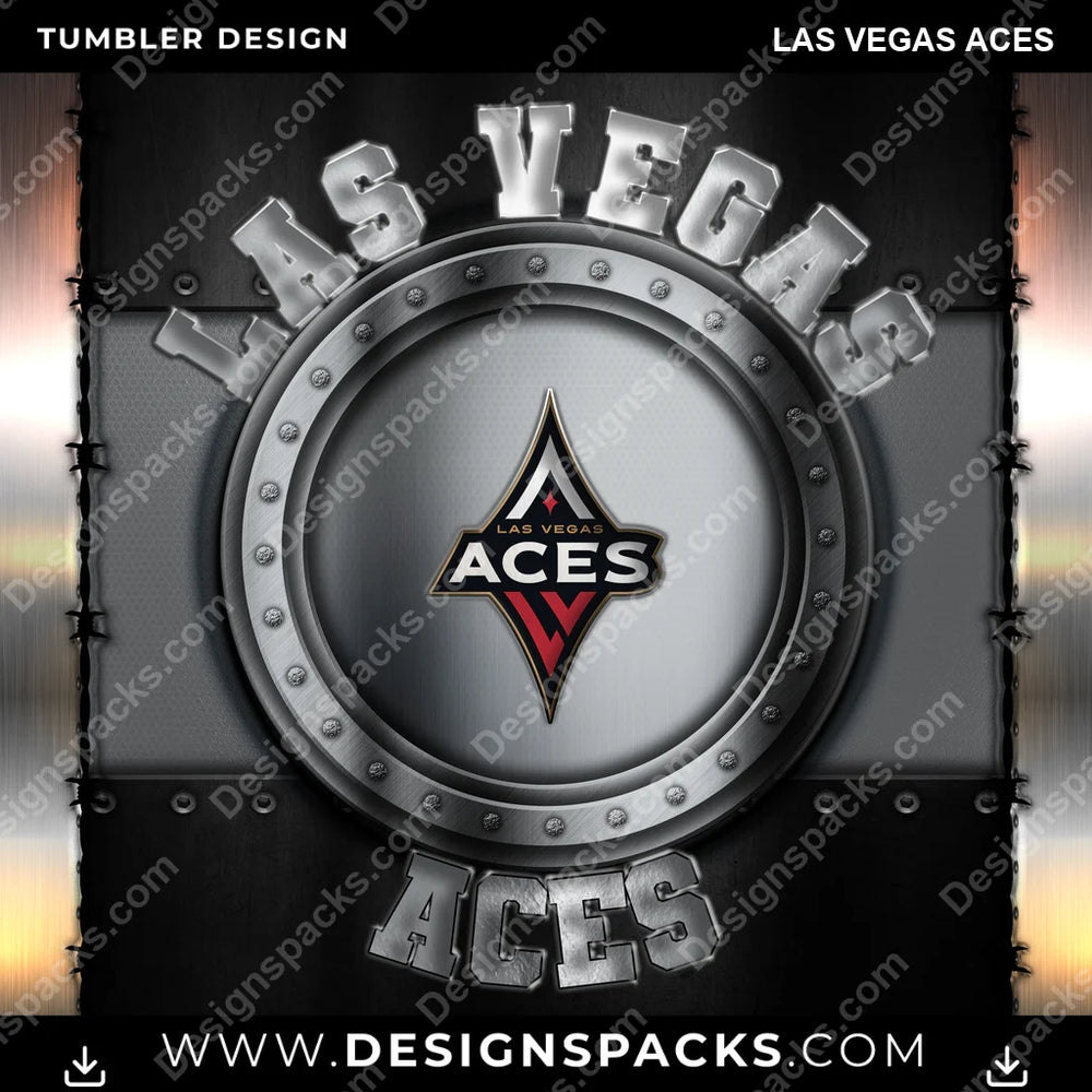 Basketball Metal Las Vegas Aces NBA Basketball Tumbler Digital Wrap Design Download