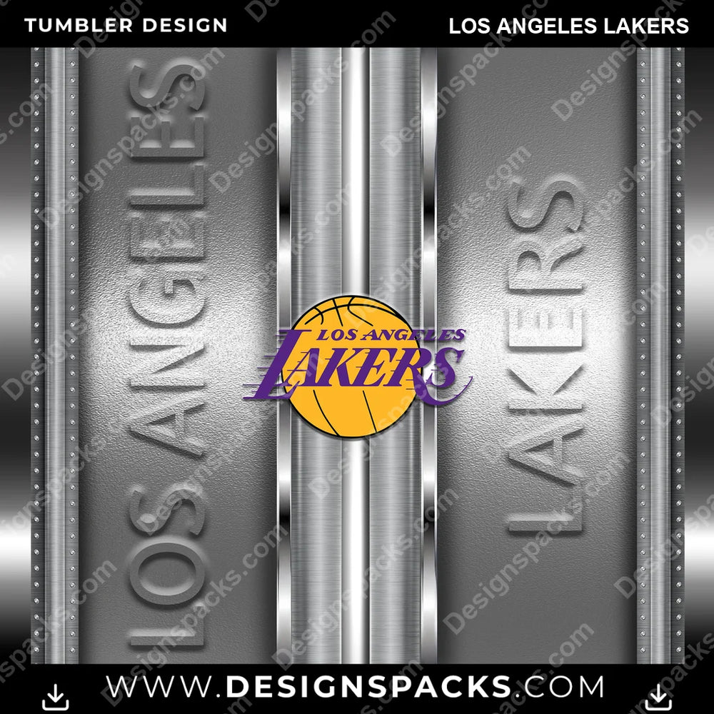 Basketball Metallic Los Angeles Lakers NBA Basketball Tumbler Digital Wrap Design Download