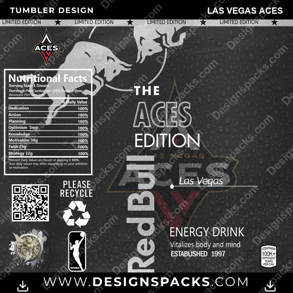 Basketball Red Bull Las Vegas Aces NBA Basketball Tumbler Digital Wrap Design Download