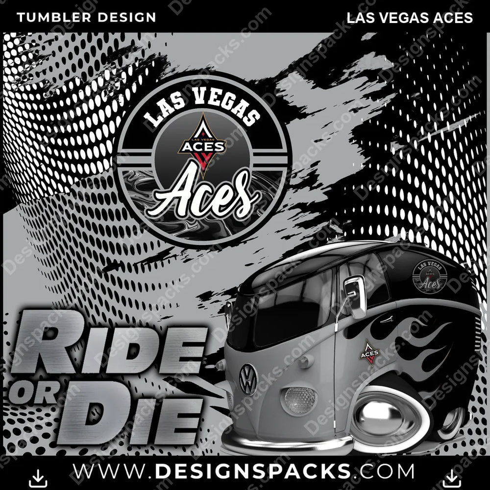 Basketball Ride or Die Las Vegas Aces NBA Basketball Tumbler Digital Wrap Design Download