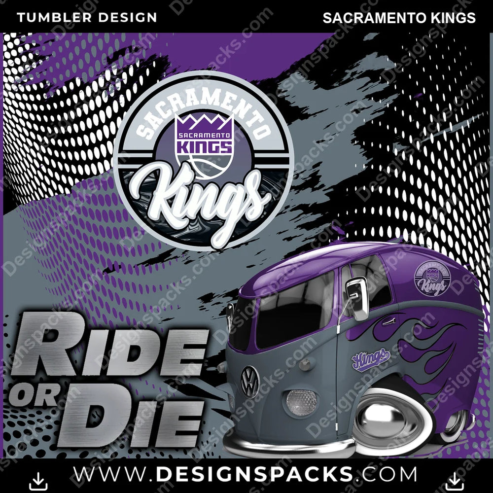 Basketball Ride or Die Sacramento Kings NBA Basketball Tumbler Digital Wrap Design Download