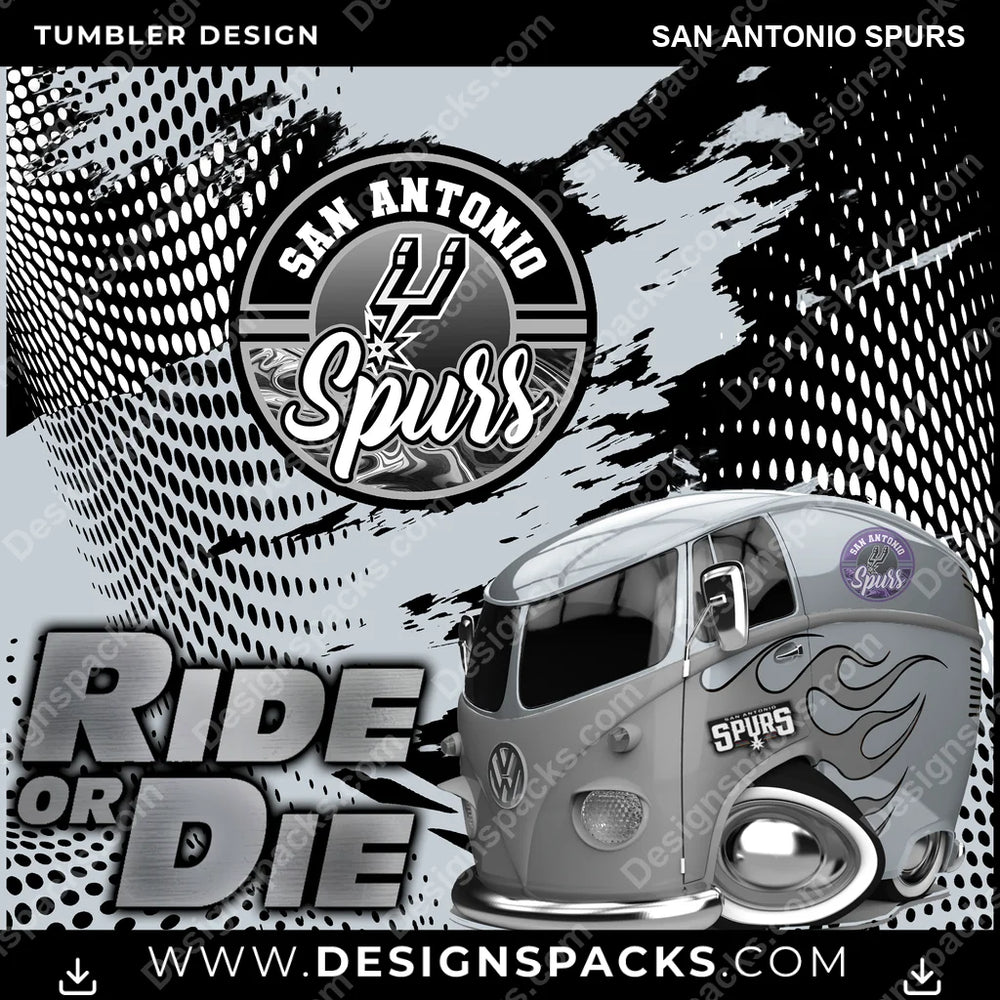 Basketball Ride or Die San Antonio Spurs NBA Basketball Tumbler Digital Wrap Design Download