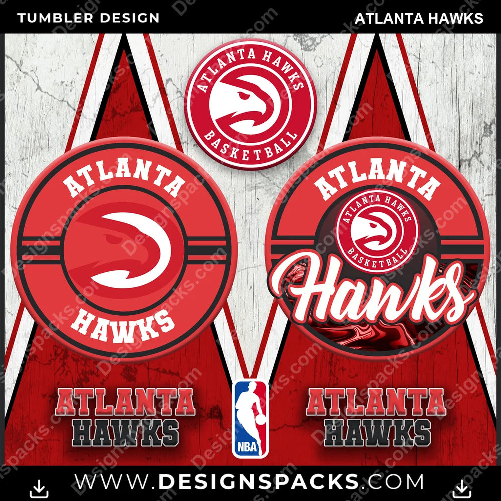 Basketball Sports Atlanta Hawks NBA Basketball Tumbler Digital Wrap Design Download