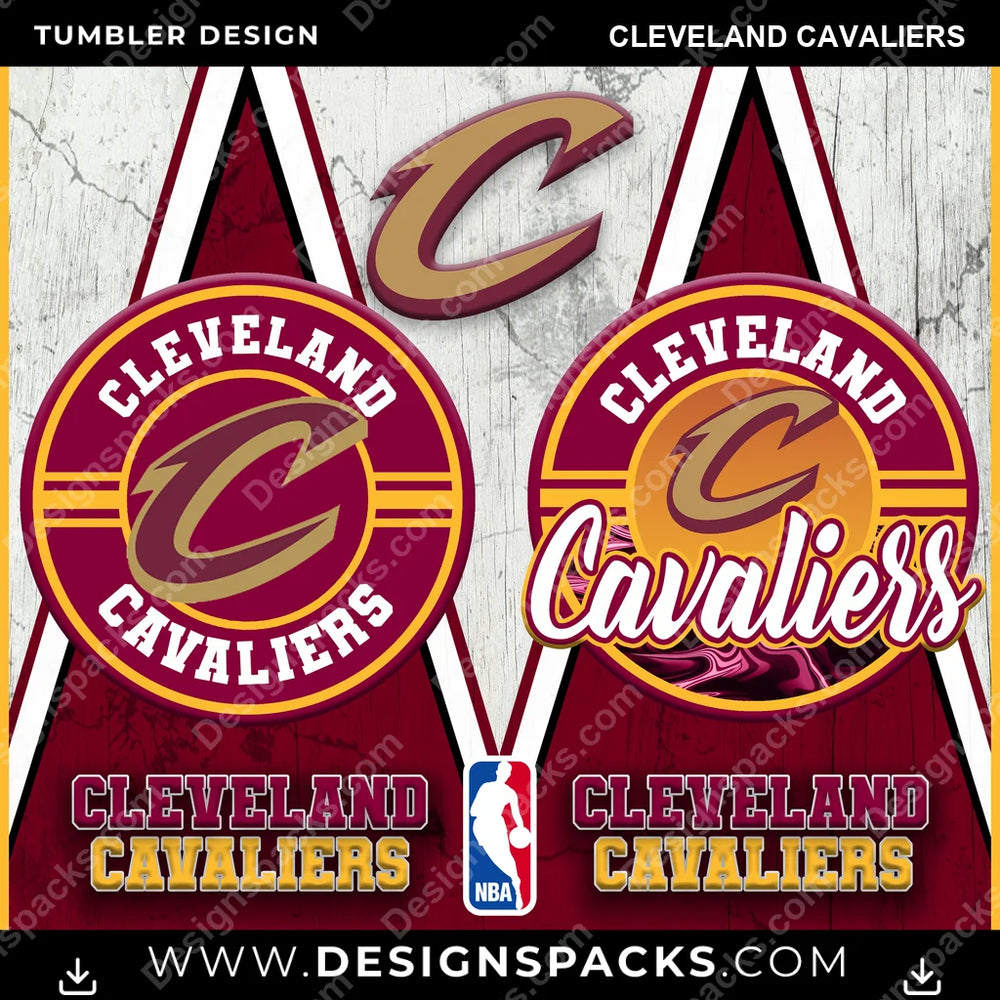 Basketball Sports Cleveland Cavaliers NBA Basketball Tumbler Digital Wrap Design Download