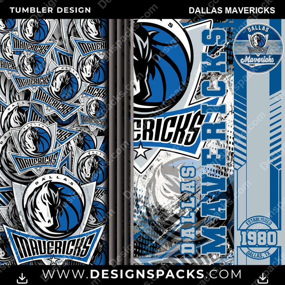 Basketball Sports Dallas Mavericks NBA Basketball Tumbler Digital Wrap Design Download