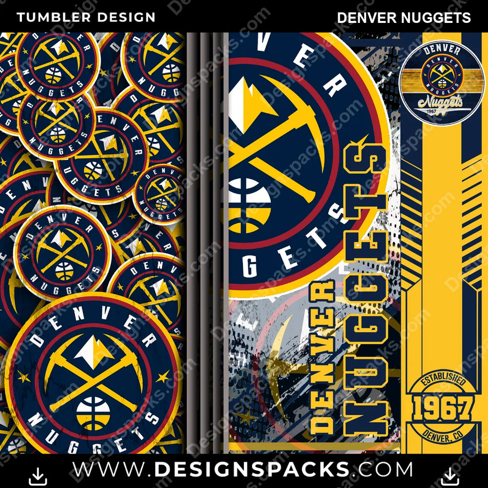 Basketball Sports Denver Nuggets NBA Basketball Tumbler Digital Wrap Design Download