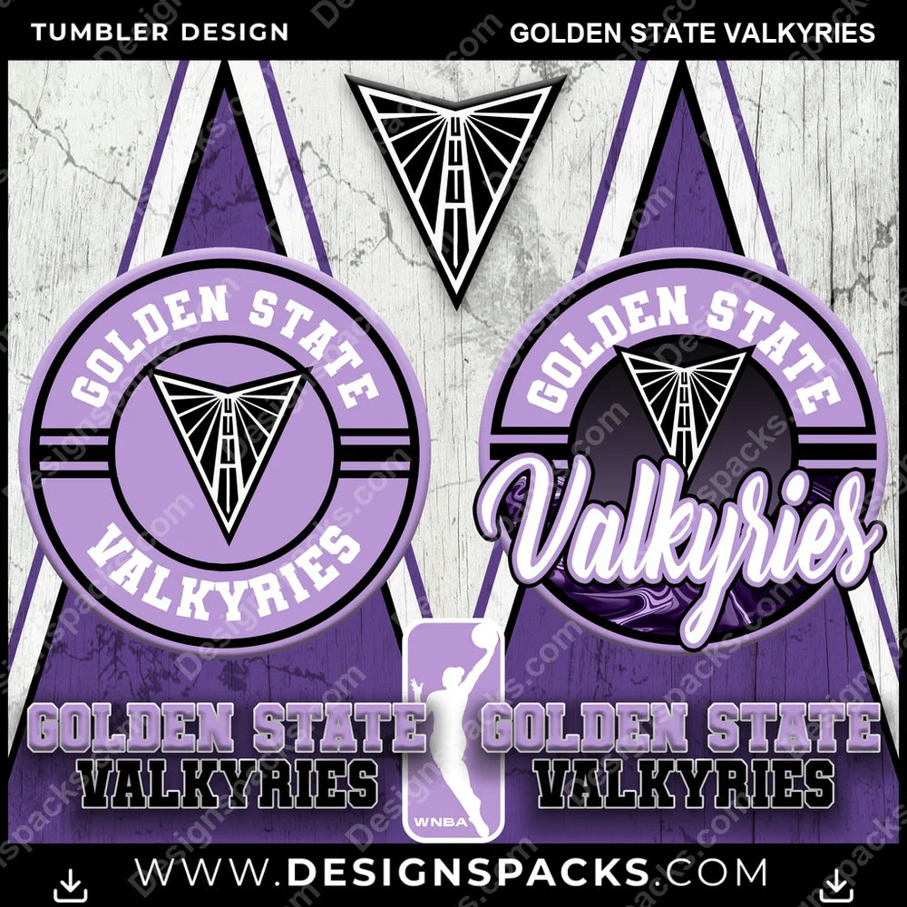 Basketball Sports Golden State Valkyries NBA Basketball Tumbler Digital Wrap Design Download