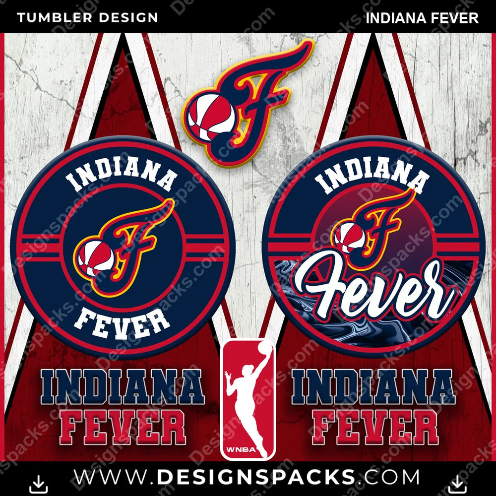 Basketball Sports Indiana Fever NBA Basketball Tumbler Digital Wrap Design Download